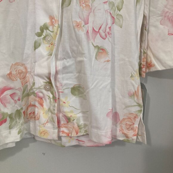 New with Tags Carole Hochman Women Size M Sleep Shirt White 100% Supima Cotton - Picture 8 of 13